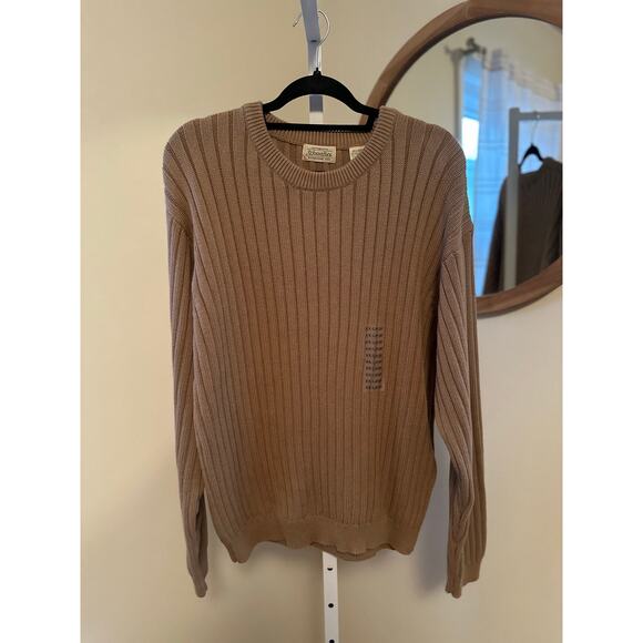 Vintage St. John’s Bay Ribbed Cotton Sweater XXL – Khaki Knit Pullover - Picture 1 of 4